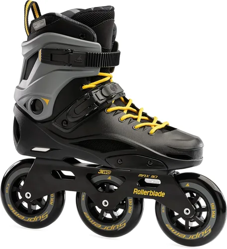 Rollerblade RB 110 Patines en línea unisex para adultos, negro/amarillo azafrán, patines en línea de rendimiento urbano