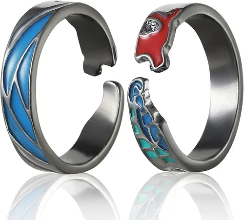 ZHUOXING Anime Ring - Tanjirou Cosplay Anime Adjustable Open Rings manga Jewelry For Women Girl