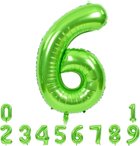 Miniatura 8 de TONIFUL Globos grandes de 40 pulgadas con números verdes del 0 al 9, número 8, globos digitales de aluminio de helio Mylar con números grandes