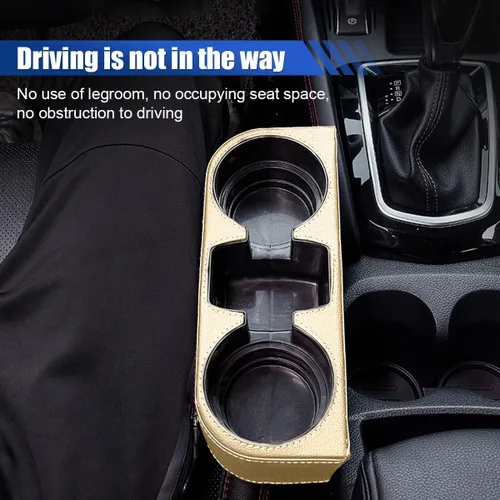 Miniatura 5 de Soporte para tazas de coche, organizador de asiento delantero automático, portavasos multifuncional con cubierta de piel sintética, caja