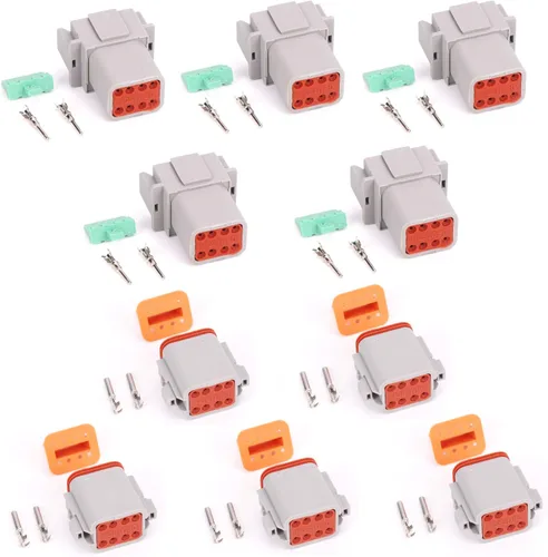 Miniatura 16 de 5 Sets 2Pin DT Conector kit impermeable sellado enchufe eléctrico carcasa Cable Dt Conector 22-16AWG DT04-2P DT06-2S (negro)