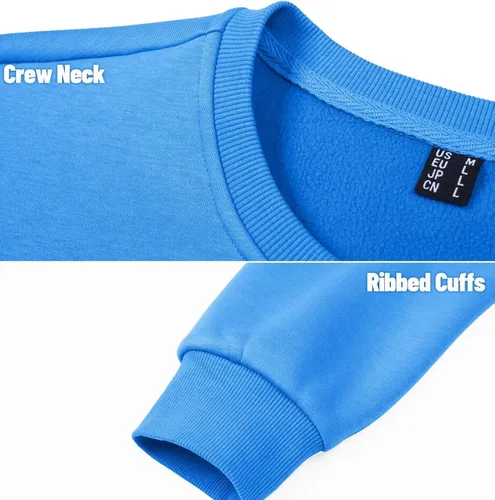 Miniatura 6 de MAGCOMSEN Sudadera de cuello redondo para hombre de manga larga casual cálida de forro polar