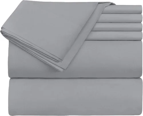 Miniatura 11 de Juego de sábanas de 5 piezas para camas ajustables, 800 TC-100% algodón, color negro, dividido, para cama ajustable, hilo de fibra larga de una sola