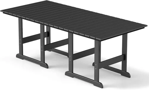 GREENVINES Mesa de comedor al aire libre | 75 pulgadas | HDPE | 2 mesas cuadradas conectables para 6 | Listones | Para todo tipo de clima | Muebles