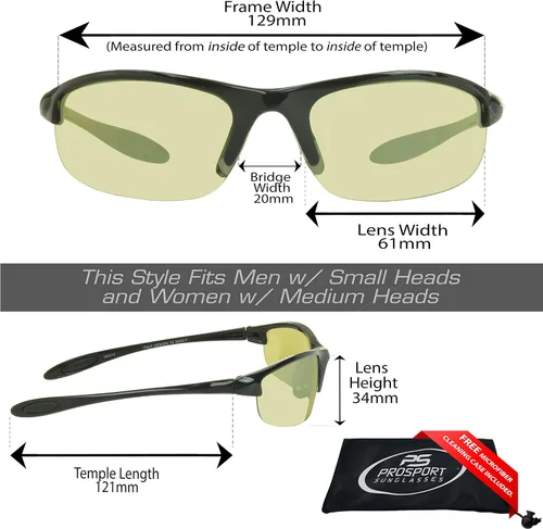 Miniatura 2 de proSPORT Visión nocturna antideslumbrante lente amarilla gafas de sol conducción hombres mujeres aviador metal plástico Marcos Lente de espejo