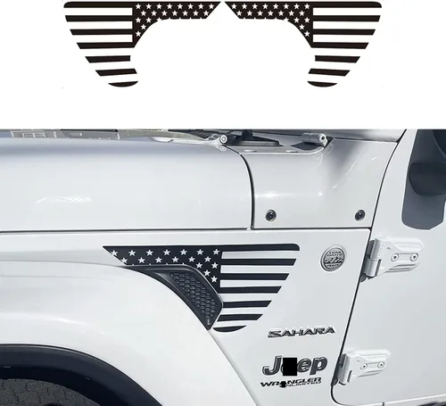 Zxiaochun Adhesivos de Parrilla Lateral Bandera Americana Precortados Vinilo Adhesivo de Bandera USA para Jeep Wrangler JL JLU 2018-2022 2023 2024