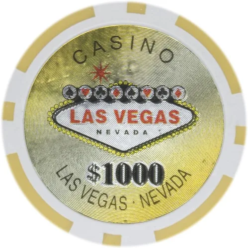 Miniatura 10 de Brybelly Las Vegas Casino Poker Chip Heavy 0.49 oz Clay Composite – Paquete de 50