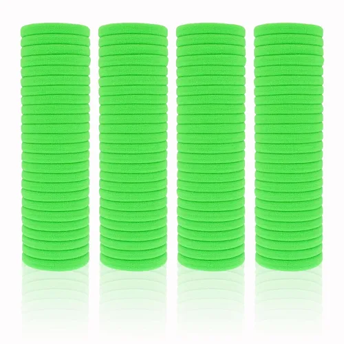 Miniatura 17 de Paquete de 100 ligas para el cabello sin costuras para mujeres y niñas, soportes para cola de caballo para cabello grueso (blanco)