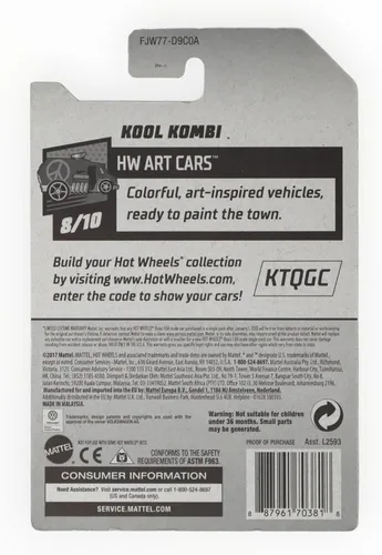 Miniatura 2 de Hot Wheels 2018 50 aniversario Hw Art Cars - Kool Kombi (gris)