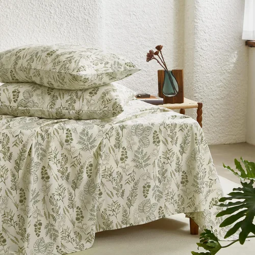 Miniatura 10 de Wake In Cloud - Juego de sábanas botánicas, juego de sábanas de 4 piezas, diseño floral de hojas chic vintage impreso en estilo coquette, bolsillo