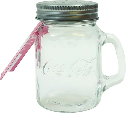 Miniatura 2 de Tablecraft Coca-Cola Mason S&P Coca-Cola, tarro de vidrio con tapa de metal, 4.75 onzas