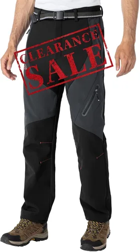 JHMORP Pantalones de nieve para hombre, repelente al agua, para esquí, snowboard, forro polar, pantalones de concha suave, pantalones con cinturón,