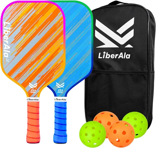 Pickleball Paddles & Set of 2, USAPA Approved Carbon Fiber Pickle Ball Paddle, PP Honeycomb Core, Lightweight & Comfort Grip for Beginners, Pros, 1