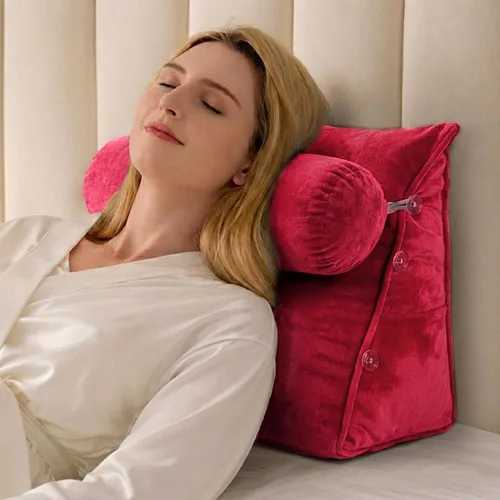 Miniatura 10 de Cheer Collection Almohada de cuña de lectura, almohada de lectura de cuña ajustable con soporte para el cuello, almohada de respaldo rellena