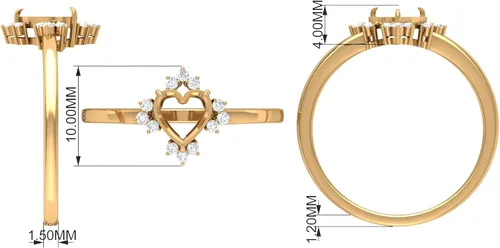 Miniatura 8 de Anillo de promesa de ónix negro con forma de corazón certificado con moissanita 1 pieza Calidad AAA