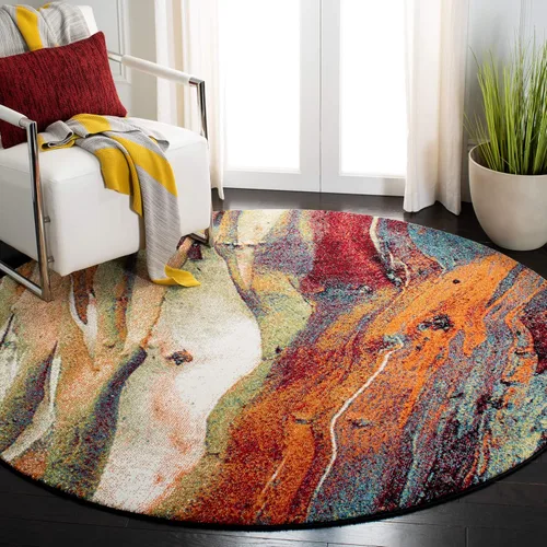 SAFAVIEH Colección Glacier GLA126Q - Alfombra moderna de estilo abstracto, no desprende pelusa, para sala de estar, comedor, dormitorio, recibidor,