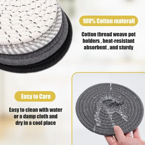Miniatura 5 de Salvamanteles para platos calientes, almohadillas calientes para cocina, salvamanteles de 7 pulgadas para ollas y sartenes calientes, soportes