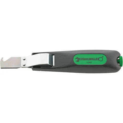Stahlwille 77620010 12967 Cuchillo pelacables, pelado preciso para cables redondos, fabricado en Alemania