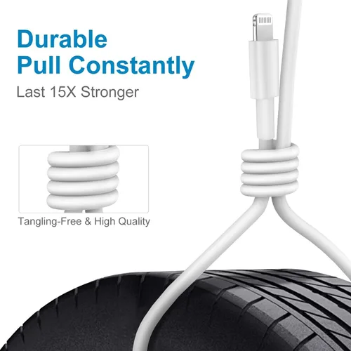 Miniatura 6 de Cargador para iPhone de carga rápida, paquete de 2 bloques de adaptador de cargador de pared USB C de 3 metros con cable USB C a Lightning de carga