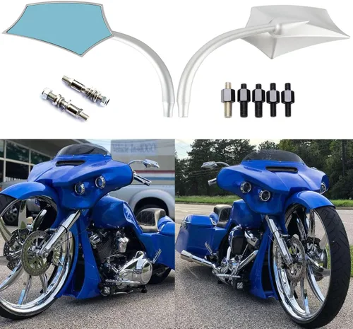 Miniatura 10 de JMTBNO Espejos retrovisores traseros negros de 8 mm para motocicletas Fits para Road King, Street Glide, Softail, Electra Glide, Road Glide, Dyna