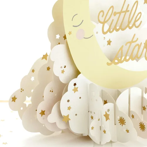 Miniatura 6 de Hallmark Signature Paper Wonder - Tarjeta desplegable para baby shower para nuevos padres (Twinkle Twinkle) Bienvenido al nuevo bebé