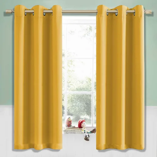 Miniatura 30 de KEQIAOSUOCAI Cortinas rosa bebé de 63 pulgadas para habitación de niñas - Con aislamiento térmico que oscurece la habitación, cortinas de ventana