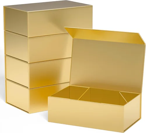 Miniatura 24 de Caja de regalo rosa de 10" x 6" x 3" con tapa de cierre magnético, caja de regalo para regalos, cajas de regalo de dama de honor, caja bonita, caja