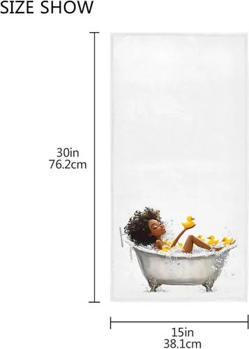 Miniatura 3 de Pfrewn Toallas de mano para tina de niña africana, 16 x 30 pulgadas, toalla de baño fina para niñas afroamericanas, ultra suave, altamente