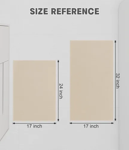 Miniatura 2 de YIHOUSE Juego de alfombras de baño 2 piezas, tapete de baño ultrafino adecuado para debajo de la puerta, tapete de baño absorbente de secado rápido