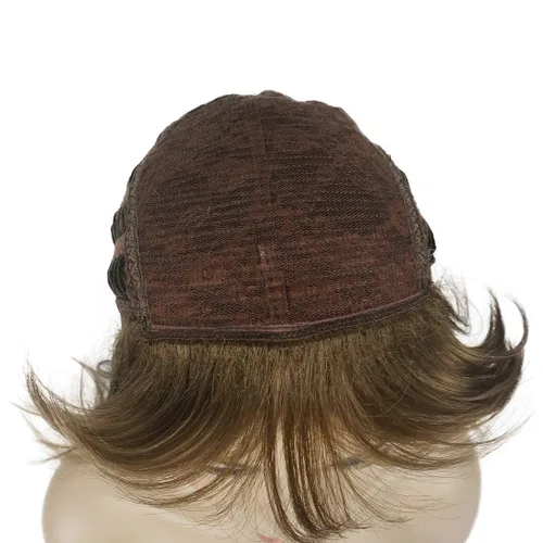 Miniatura 8 de Lydell Pelucas largas y suaves en capas, pelucas sintéticas clásicas de gorra completa (12 marrón dorado rojizo claro)