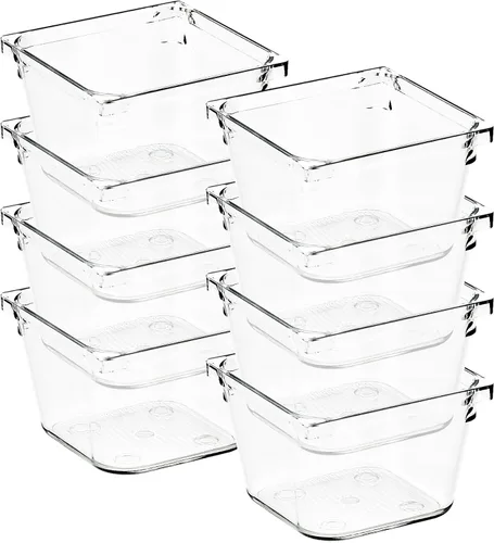 Miniatura 10 de Paquete de 4 organizadores de cajones, contenedores de almacenamiento de acrílico transparente de 6 x 9 pulgadas con almohadillas antideslizantes