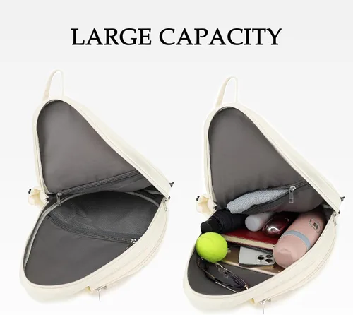 Miniatura 3 de Rejolly Bolsa Bandolera de Raqueta de Tenis para Mujeres y Hombres Acolchada Resistente al Agua Funda de Raqueta de Un Hombro Cruzada para 2 Nuevo