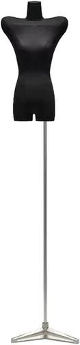Adjustable Black Female Mannequin Dress Form, 65.7-87.4 inch, Detachable Arms & Head, Size S/Small, Perfect for Jewelry Display & Fashion Retail