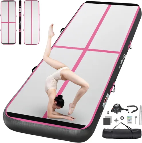 Miniatura 12 de FBSPORT - Colchonetas inflables de entrenamiento de 4 u 8 pulgadas de grosor, pistas de gimnasia para uso en el hogar, animadoras, yoga
