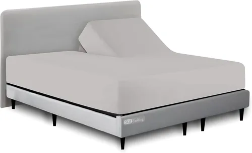 Miniatura 8 de SGI bedding Sábana bajera ajustable Queen Split Top de 28 pulgadas con cabezal flexible SOLO 100% algodón egipcio 1000 hilos Sábana bajera Flex Top