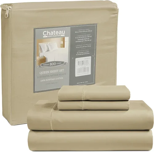 Miniatura 49 de Sábanas Twin XL 100% Algodón Para Cama Twin, Juego de Sábana Bajera Totalmente Elástica y Fundas de Almohada 800TC, Sábanas de Bolsillo Profundo 06