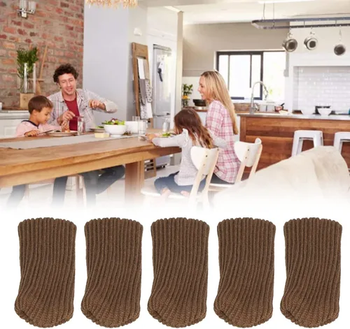 Miniatura 4 de LiebeWH 20 piezas de protectores de piso de punto, calcetines de muebles de doble grosor para patas de piso para escritorios