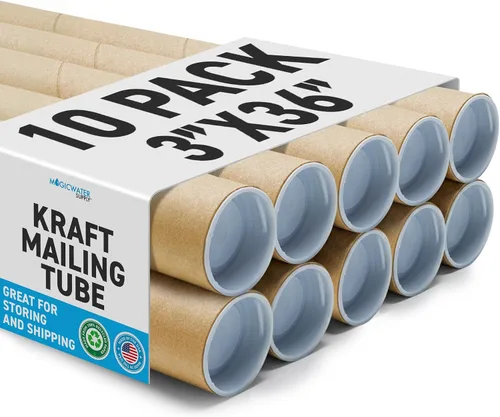 Miniatura 9 de MagicWater Supply Tubo de correo – 3 pulgadas x 36 pulgadas – Kraft – Paquete de 2 – para envío y almacenamiento de carteles, artes, manualidades