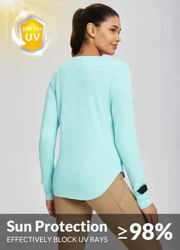 Miniatura 50 de BALEAF - Camisetas de sol de manga larga para mujer, con FPU 50+, para senderismo, ligeras, de secado rápido, protección contra rayos ultravioleta