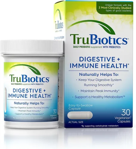 TruBiotics - Probiótico diario, 30 cápsulas, sin gluten, sin soja digestivo + suplemento de apoyo para la salud inmunológica para hombres y mujeres