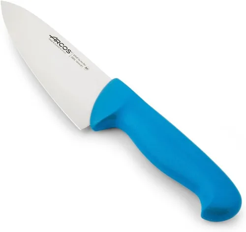 Arcos Serie 2900 - Cuchillo de chef - Hoja de acero inoxidable de nitrum de 6" - Mango de polipropileno azul - Plata - Sistema de identificación de