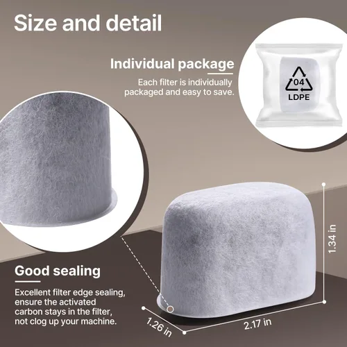 Miniatura 5 de ICEPURE Filtro de agua de repuesto para máquina de café Breville BWF100, BES980XL, BES920XL, BES870XL, máquinas de café expreso barista, resina