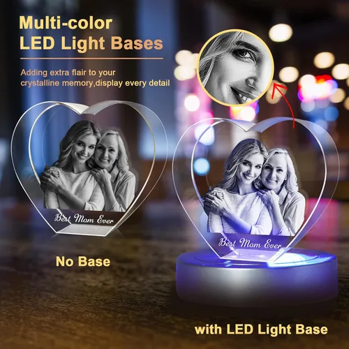 Miniatura 2 de Novgarden Foto de cristal 3D, regalos personalizados para el día de la madre, regalos conmemorativos para mujeres y ella en cumpleaños, aniversario