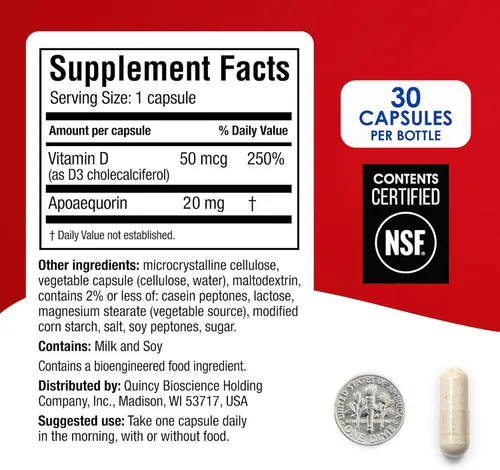 Miniatura 6 de Prevagen Mejora la memoria: 20 mg de fuerza extra, 30 cápsulas Paquete de 2 con apaequorina y vitamina D y prevención de pastillas de 7 días