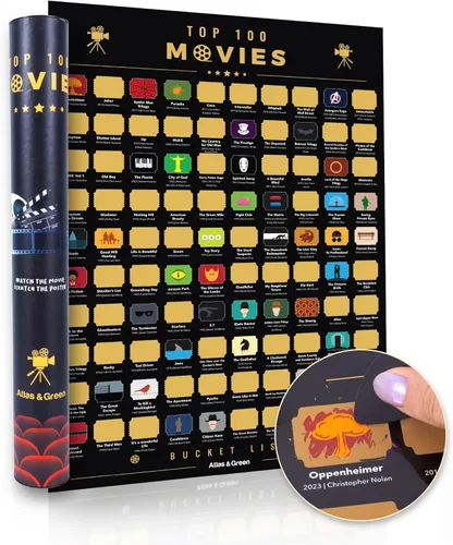 Miniatura 11 de Atlas & Green Póster de los 100 Mejores Anime. Póster de los 100 Mejores Anime para Rascar. Póster Grande A2 para Rascar con Tubo de Regalo