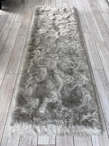 Miniatura 43 de LAMBZY Elegante y sofisticada alfombra rectangular de piel de oveja (beige, 2 x 3 pies)