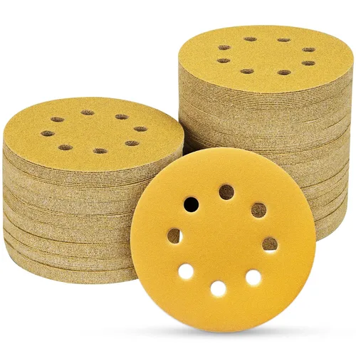 Miniatura 51 de 165 piezas, discos de lija de 5 pulgadas redondos, papel de lija de gancho y bucle para lijadora orbital aleatoria, grano 40 60 80 120 150 240 320