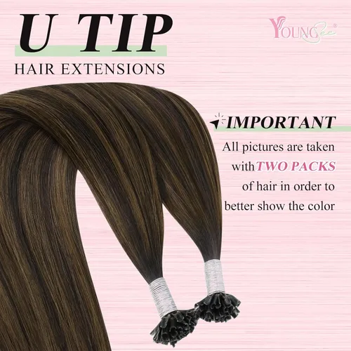 Miniatura 2 de YoungSee Extensiones de Cabello Humano con Cinta Balayage Extensiones de Cabello con Cinta Marrón Oscuro Extensiones de Cabello con Cinta Ombre
