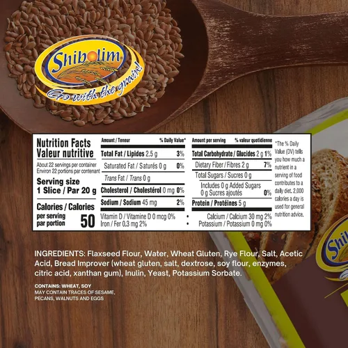 Miniatura 2 de Shibolim Pan de semillas de lino (1 libra) bajo en carbohidratos, cero carbohidratos netos por porción, apto para dieta cetogénica, rico en fibra