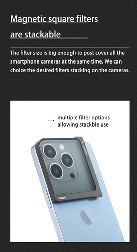 Miniatura 4 de Kase ND1000 10 parada ND Universal Magnetic Smartphone Filtro Vidrio Óptico